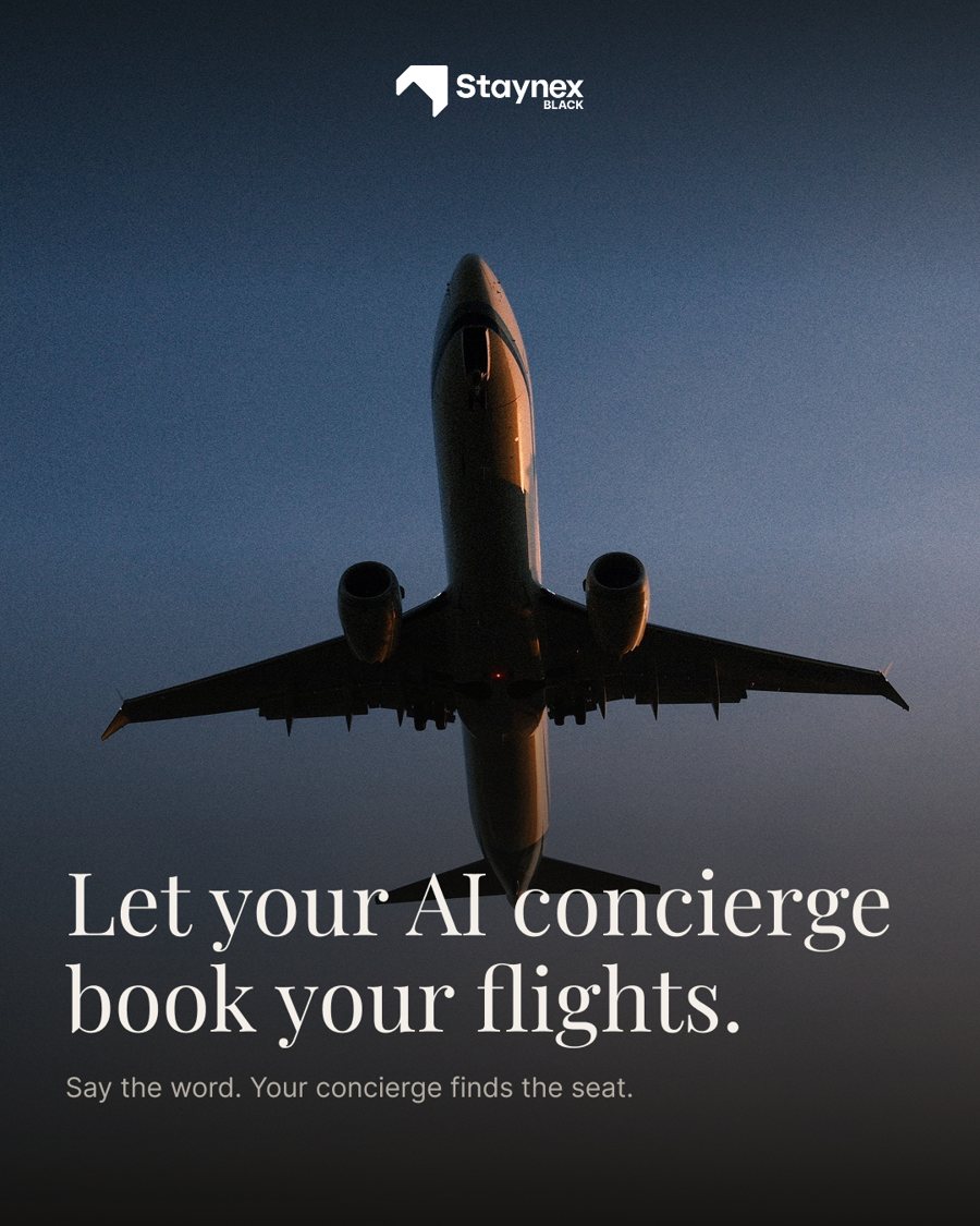 Staynex Black social post: flights